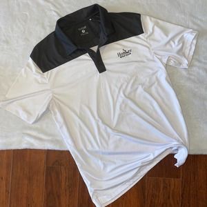 Men's Clique Grey and White Golf Polo size L
